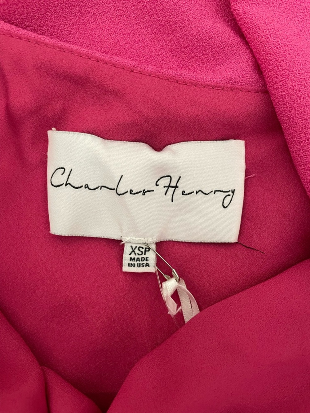 Charles Henry Pink One Shoulder Ruffle Dress Mini Cocktail Party XSP - Picture 7 of 7